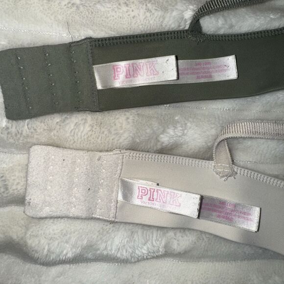 x2 Victorias Secret PINK Date‎ Push-up Back Close Padded Cross Wireles Bra 34D - Picture 6 of 8